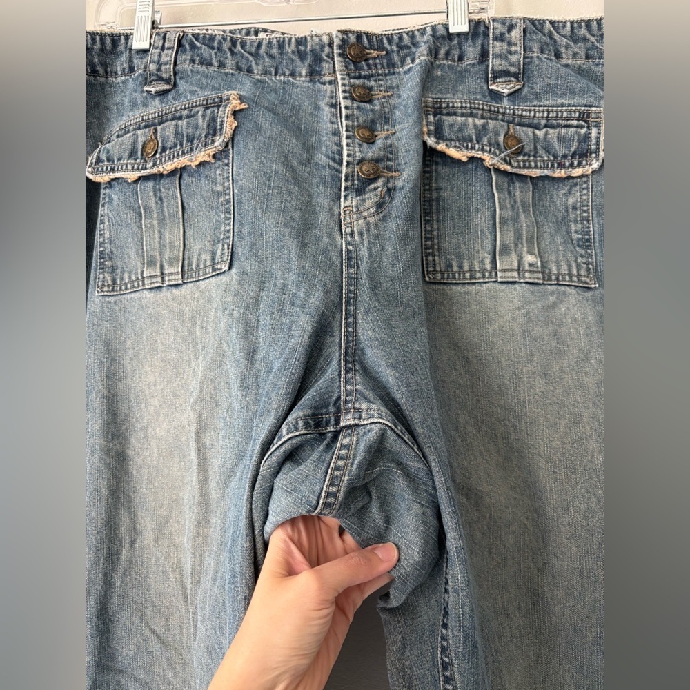 Y2K Vintage Grunge Faded Glory Streetwear Distressed Straight Leg Jeans 2X - 3X - Picture 3 of 8
